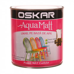 Vopsea Email Oskar Aqua Matt Lemn/metal Pe Baza De Apa Alb Contemporan 0.6 L