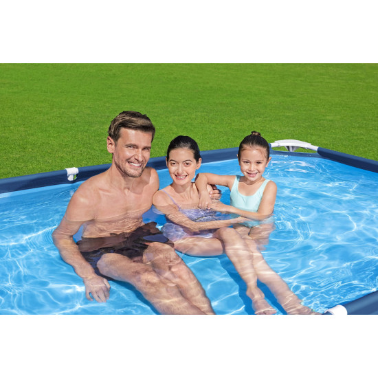 Piscina Bestway Dreptunghiulara Cu Cadru Metalic 2.59 M X 1.7 M X 61 Cm