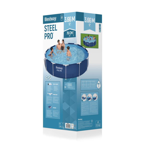 Piscina Bestway Rotunda Cu Cadru Metalic 3.66 M X 76 Cm