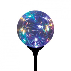Lampa Solara Decor Cu Glob De Sticla Si Ghirlanda Micro Led-uri Colorate Mx 623