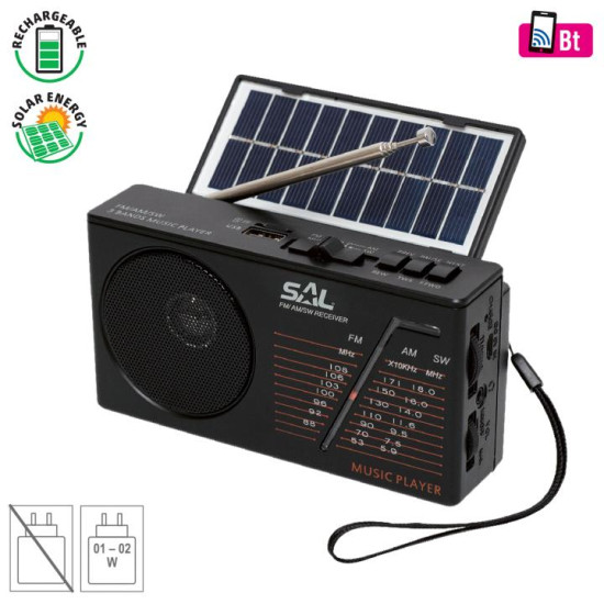 Radio Hibrid Solar Sal Bt/usb/sd Rph1