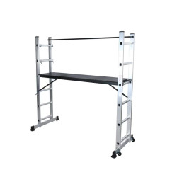 Schela Aluminiu Alx Mobila Pliabila O Podina  2x7 Trepte Inaltime Lucru 3.26m