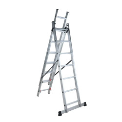 Scara Aluminiu Alx Adaptabila 3x7 Trepte Inaltime 4.07m 150 Kg