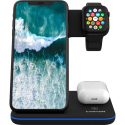 Incarcator Wireless Canyon 3-in-1 Negru