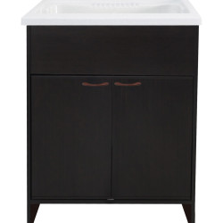 Pachet Mobilier Elena Wenge 60x50 Cm + Lavoar 60x50 Cm Cu Ventil+sifon Alb Marmorat Exterior