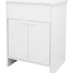 Pachet Mobilier Elena Alb 60x50 Cm+lavoar 60x50 Cm Cu Ventil+sifon Alb Marmorat Exterior
