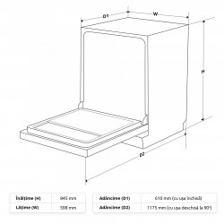 Masina De Spalat Vase Samus Sdw61.6 12 Seturi 6 Programe Clasa E Alb