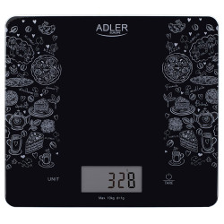 Cantar Bucatarie Sticla Adler Capacitate 10 Kg Negru