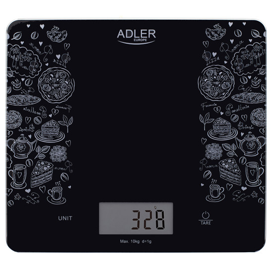 Cantar Bucatarie Sticla Adler Capacitate 10 Kg Negru Cantar Bucatarie Sticla Adler Capacitate 10 Kg Negru