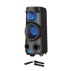 Boxa Portabila Cu Glob Luminos Si 2 Microfoane Wireless 120w Party Speaker 500