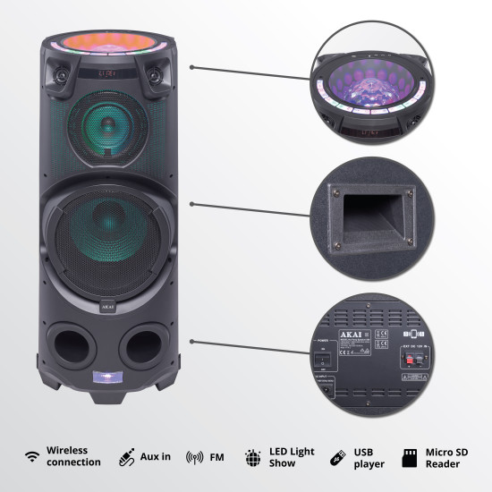 Boxa Portabila Cu Glob Luminos Si 2 Microfoane Wireless 120w Party Speaker 500 Boxa Portabila Cu Glob Luminos Si 2 Microfoane Wireless 120w Party Speaker 500