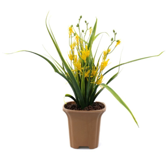 Aranjament Cu Flori Artificiale Spring Galben 42cm