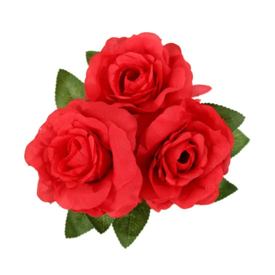 Aranjament Flori Artificiale Mini Roses Rosu 24cm