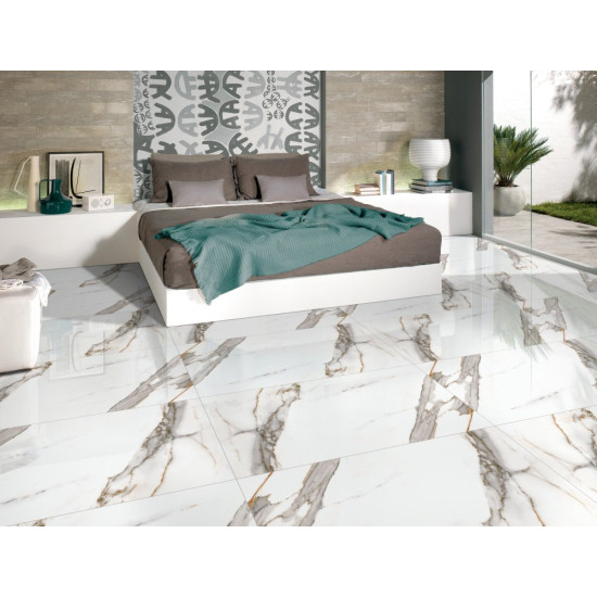 Gresie Portelanata Premier Carrara White Polished 120x60 Cm Interior/exterior (1.44 Mp/cut)