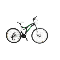 Bicicleta Rdb Cobra Dubla Suspensie 26 Inch Frana Disc Negru-verde