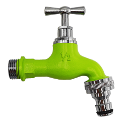 Robinet Hydro Pt Cismea Dublu Serviciu Din Alama Cu Racord Rapid Cromat Verde Cw617