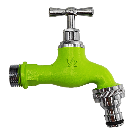 Robinet Hydro Pt Cismea Dublu Serviciu Din Alama Cu Racord Rapid Cromat Verde Cw617