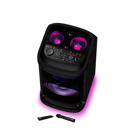 Boxa Duala Dj Activa Cu Baterie Si Glob Luminos 150w Cu Microfon Si Telecomanda Dj-by6l