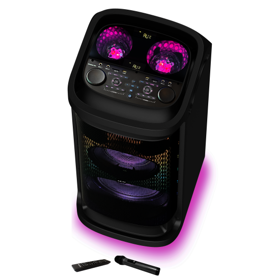 Boxa Duala Dj Activa Cu Glob Luminos Microfon Si Telecomanda 600w Dj-y9l