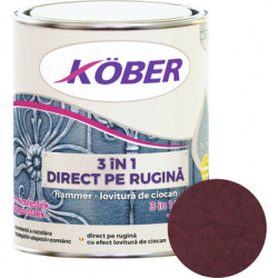 Vopsea Email Pt.metal Hammer 3 In 1 Direct Pe Rugina Int/ext Bordeaux Kober 0.75 L