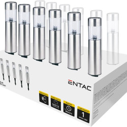 Lampa Solara De Gradina 1x Led Otel Inoxidabil 30cm Entac