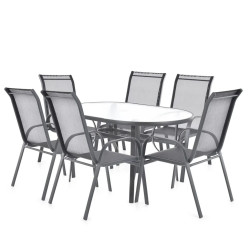 Set Mobilier De Gradina Ekonom Gri(1+6) Hecht Ekonomyset6