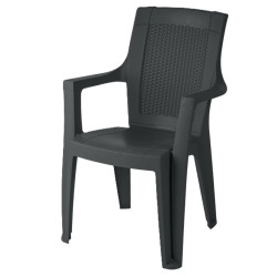 Scaun Ema Ratan Antracit 61cm X 60cm X H89cm
