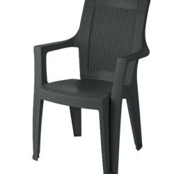 Scaun Ema Ratan Antracit 61cm X 60cm X H89cm Scaun Ema Ratan Antracit 61cm X 60cm X H89cm