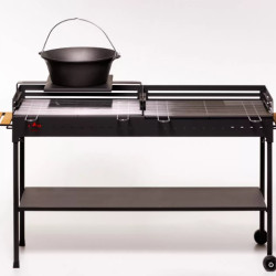 Gratar Gradina Din Otel Lemn-carbune Fm Grill Premium 134x40cm