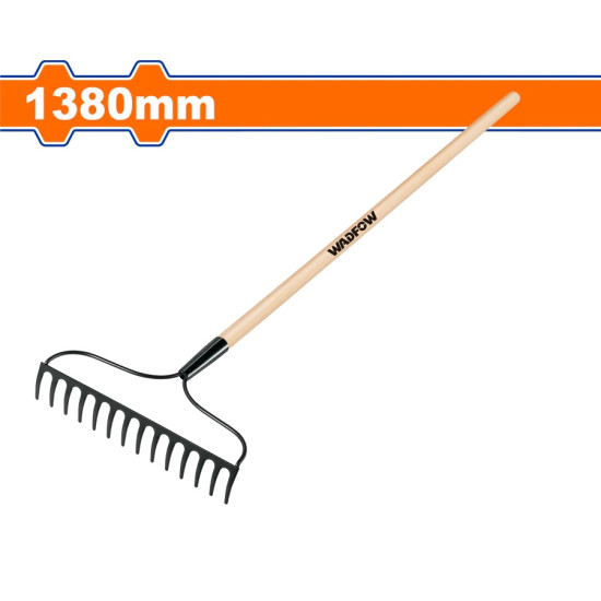 Grebla Cu Maner Din Lemn Wadfow - 1380mm - 14t Wxw3314