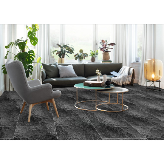 Gresie Portelanata Dunca Moon Black Hi Gloss 120x60 Cm Cal I Rectificata Interior/exterior  (1.44mp/cut)