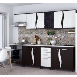 Bucatarie Cip Iii S 260x60x200 Cm Wenge+alb Hacienda