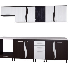 Bucatarie Cip Iii S 260x60x200 Cm Wenge+alb Hacienda