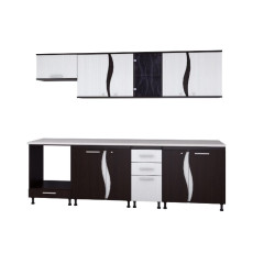 Bucatarie Cip Iii S 260x60x200 Cm Wenge+alb Hacienda