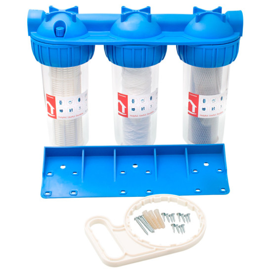 Filtru Apa Triplu Cu Carbune/bumbac/sita 3x3/4