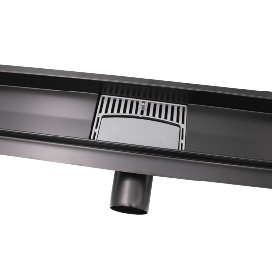 Rigola Dus Din Inox Classic Negru 600x70 Mm