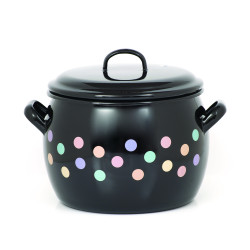 Oala Clasica Emailata Cu Capac 20 Pastel Dots Metalac Oala Clasica Emailata Cu Capac 20 Pastel Dots Metalac