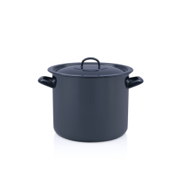 Oala Clasica Emailata Teget Navy Blue 24 Cu Capac  Metalac