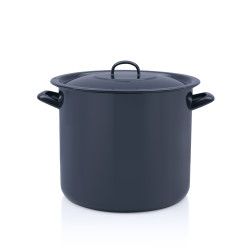 Oala Clasica Emailata Teget Navy Blue 28 Cu Capac  Metalac