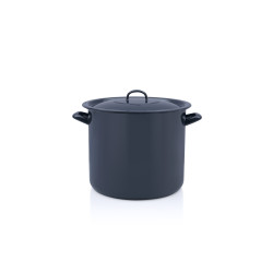 Oala Clasica Emailata Teget Navy Blue 28 Cu Capac  Metalac