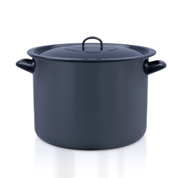 Oala Clasica Emailata Teget Navy Blue 36 Cu Capac  Metalac