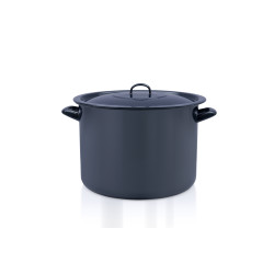 Oala Clasica Emailata Teget Navy Blue 36 Cu Capac  Metalac