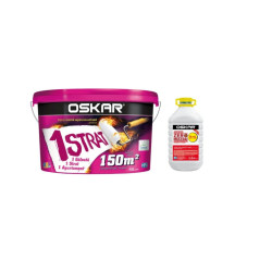 Vopsea Lavabila Interior Oskar Crema 1strat Alb 15l+amorsa Oskar Zero Mucegai 4l