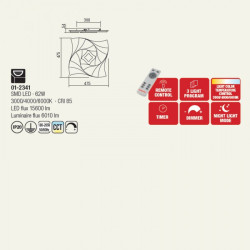 Plafoniera Stratos Pl St Led 62w 3000k+6000k Swh (4.1.2) 01-2341