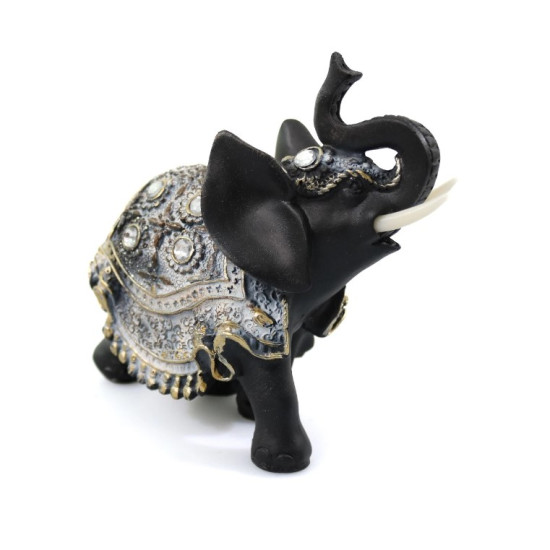 Statueta Lucky Black Elephant 13x6x13cm