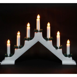 Decor Piramida Cu Lumanari 7 Becuri Talpa Alba Lemn
