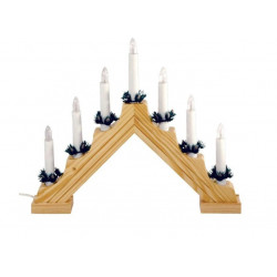 Decor Piramida Cu Lumanari 7 Becuri Lemn 230v