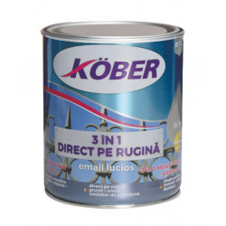 Vopsea Email Pentru Metal 3 In 1 Direct Pe Rugina  Int/ext Alb Kober 0.75 L