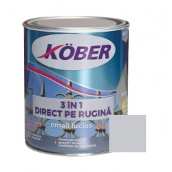 Vopsea Email Pentru Metal 3 In 1 Direct Pe Rugina  Int/ext Argintiu Kober 0.75 L
