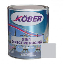 Vopsea Email Pentru Metal 3 In 1 Direct Pe Rugina  Int/ext Argintiu Kober 0.75 L